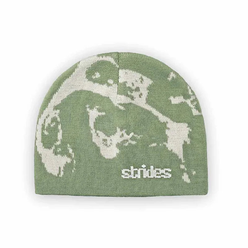 Men Beanie Strides Splatter Beanie Korean Wnter Knit Vintage Y2k Hats Streetwear Wool Caps Fashion Aesthetic Unisex Accessories