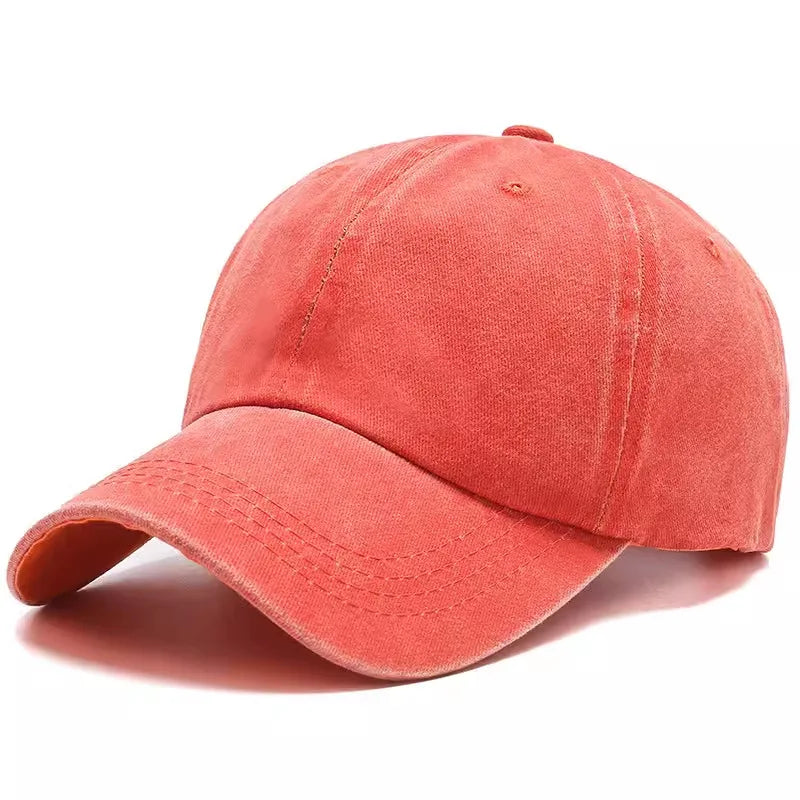 Baseball cap, women's artistic retro outdoor Japanese soft top, summer distressed men's washed cotton duckbill cap