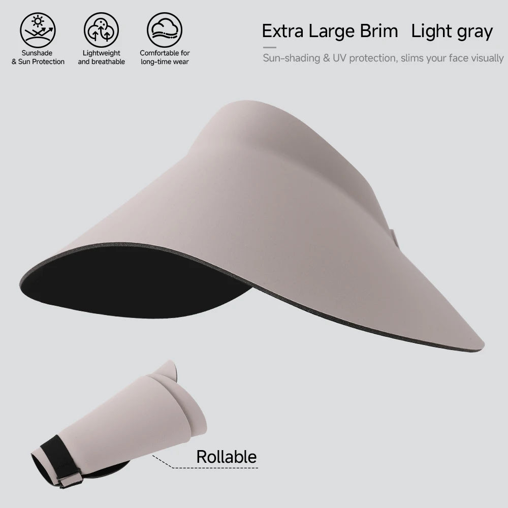 Women's Sun Top Hat with UV Protection, Seamless One-Piece Visor, Wide Brim for Full Shade, Hollow Top Sun Cap