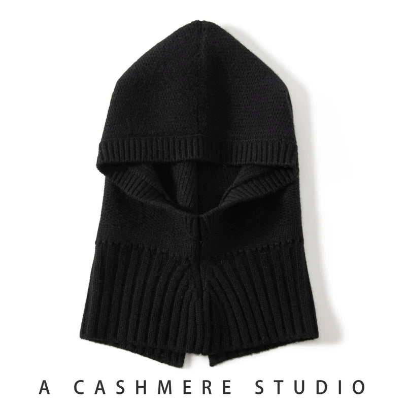 New Autumn and Winter Women's Hat 100% Cashmere Knitted Scarf Hats Outdoor Warm Fashion Girl Cap Lady High Quality Neck Sarf