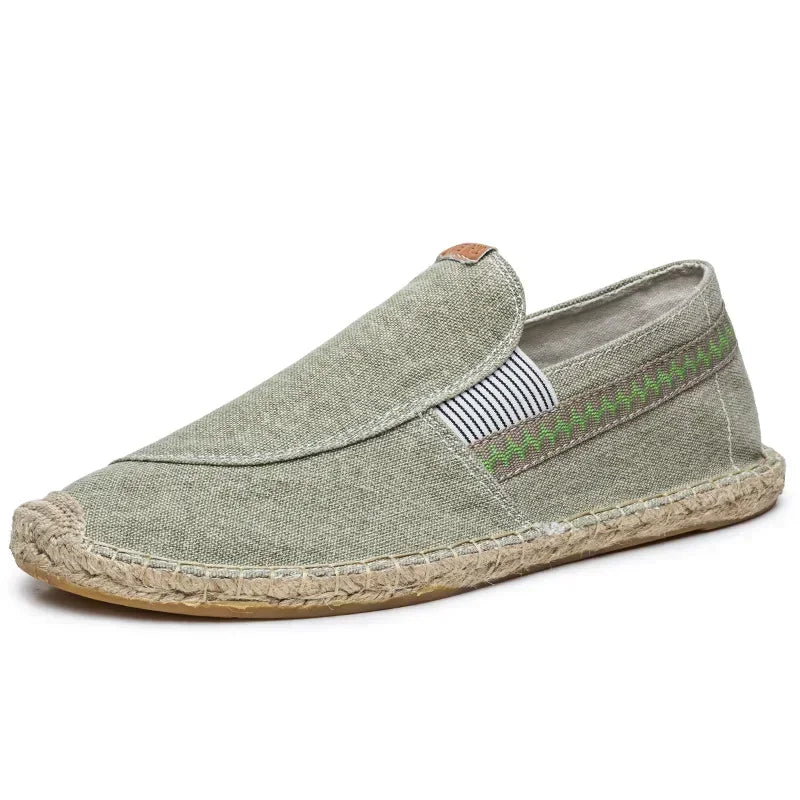 Mens Casual Vintage Loafers Flat Hemp Bottom Fishermen Shoes Driving Soft Shoes Holiday Beach Sailing Bohemian Autumn Size 38-45