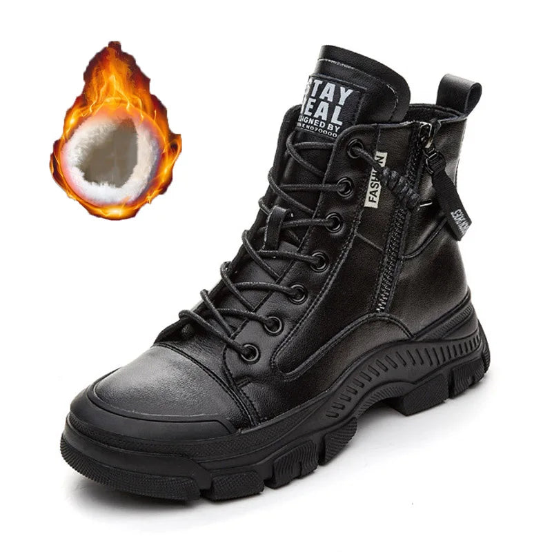 GKTINOO 2026 Autumn Winter Shoes Genuine Leather Sneakers Waterproof Boots for Women Thick Sole Women Ankle Boots Ladies Botas