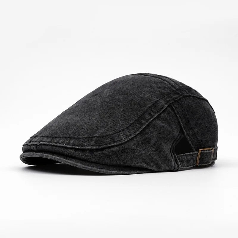 Vintage Washed Cotton Flat Cap Men Newsboy Hat Duckbill Ivy Cap Women Casual Driving Cabbie Painter Beret Spring Autumn