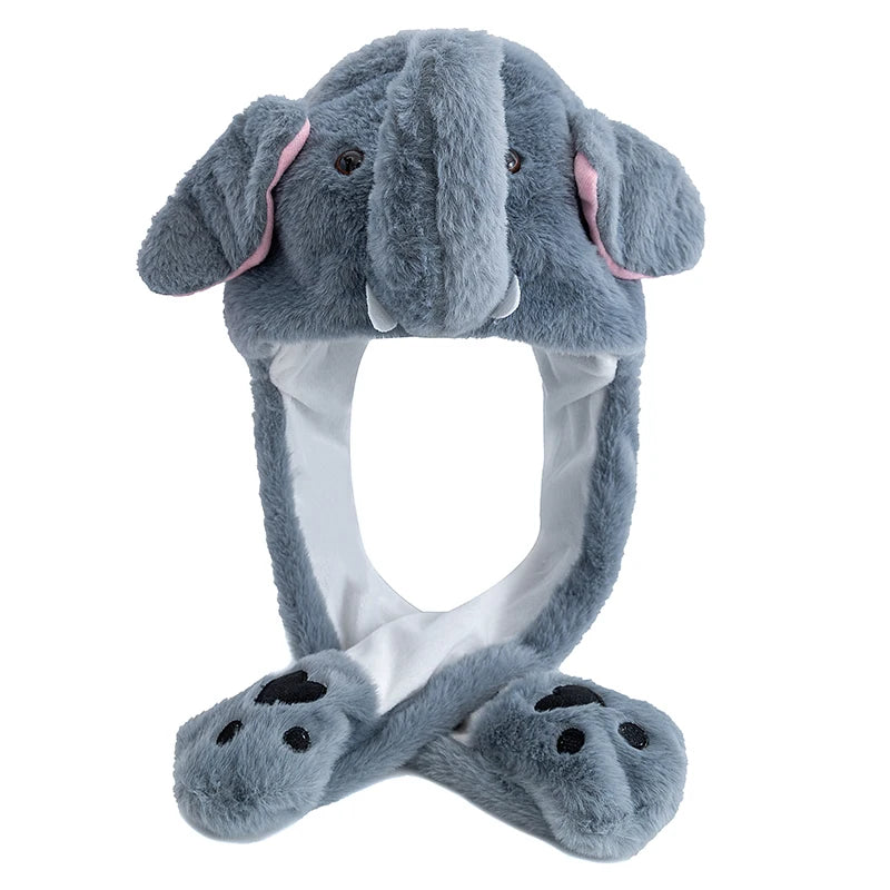 Hot Sale Unisex Funny Ear Hat Animal Style Couple Cute Ear Moving Up Cap Men Women Girls Rabbits Ears Plush Winter Lovely Hat 