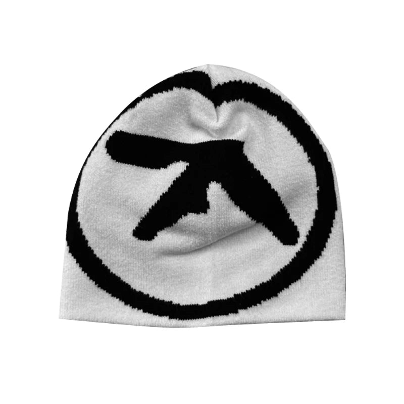 Women's Hat Hip Hop Knitting Winter Beanies Caps Y2k Streetwear Fashion Pullover Aphex Twin Vintage Warm Unisex Accessories