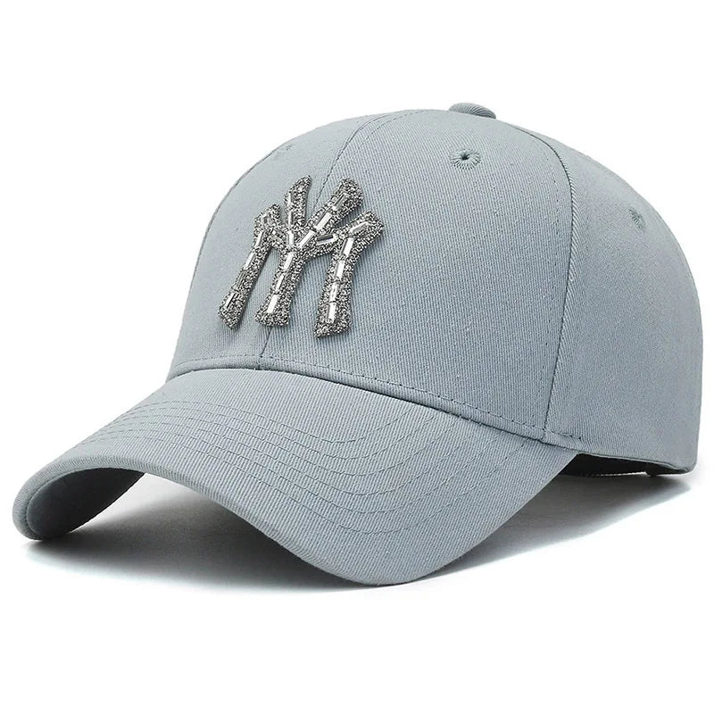 New MY Inlay Diamond Men's Outdoor Sports Baseball Hats Women's Fashion Trend Casual Duck Tongue Caps Suitable For All Seasons