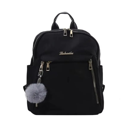 Simple Large Capacity Unisex Black Travel Backpack - Harajuku & High Street Style Student Backpack