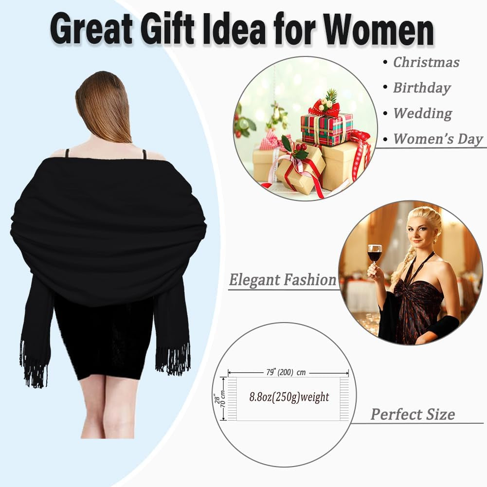 Women'S Winter Scarf Large Pashmina Shawls and Wraps