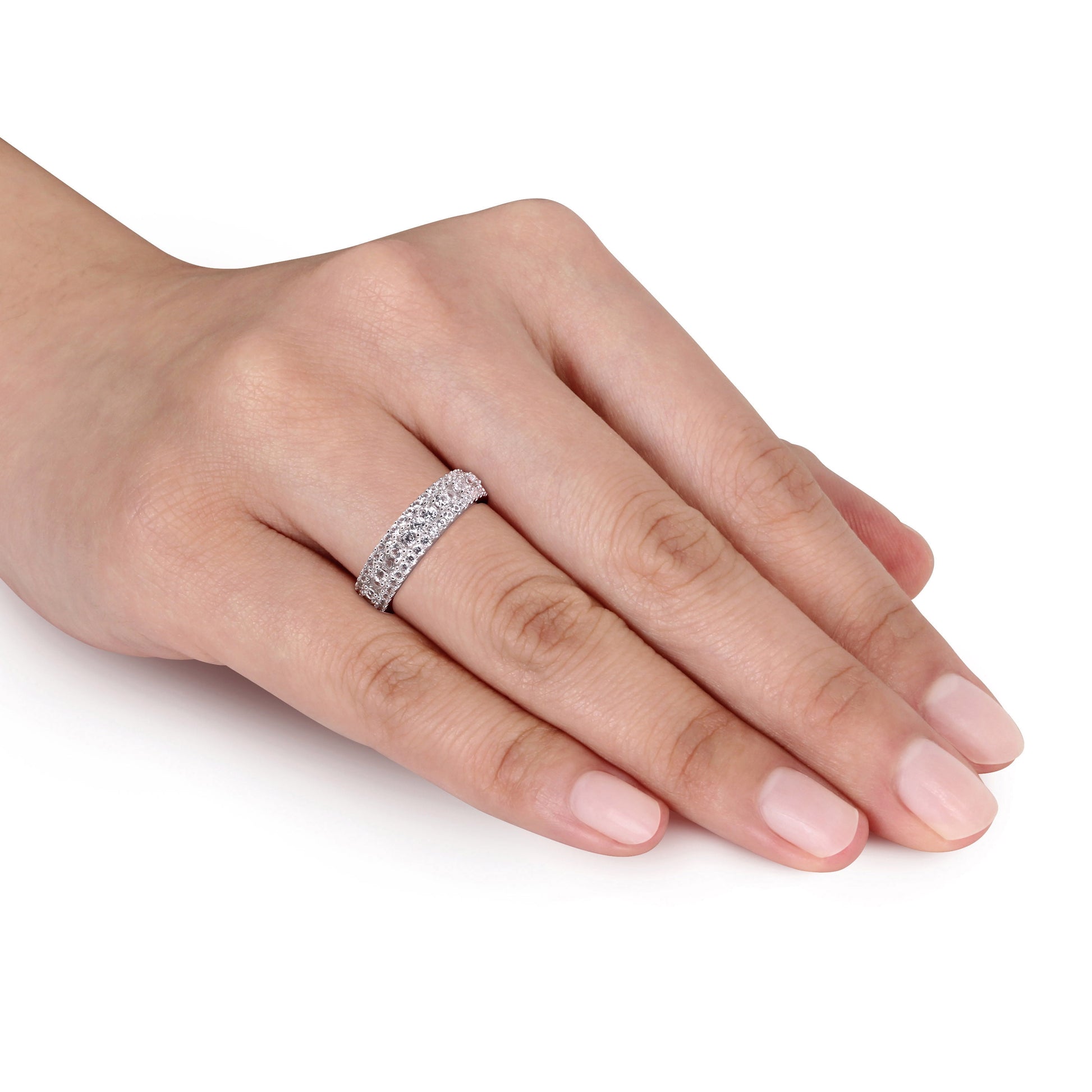Women'S 1-1/3 CT TGW Created White Sapphire Sterling Silver Ring
