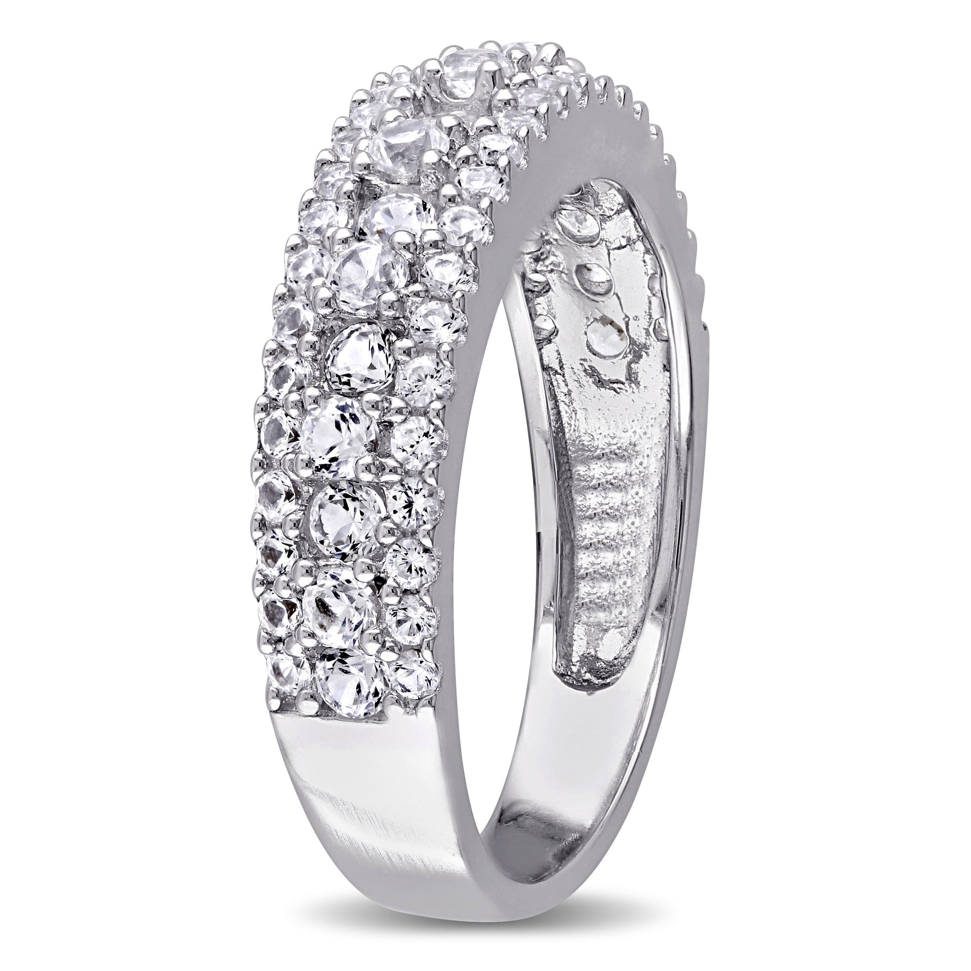 Women'S 1-1/3 CT TGW Created White Sapphire Sterling Silver Ring