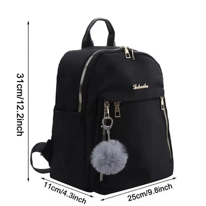 Simple Large Capacity Unisex Black Travel Backpack - Harajuku & High Street Style Student Backpack