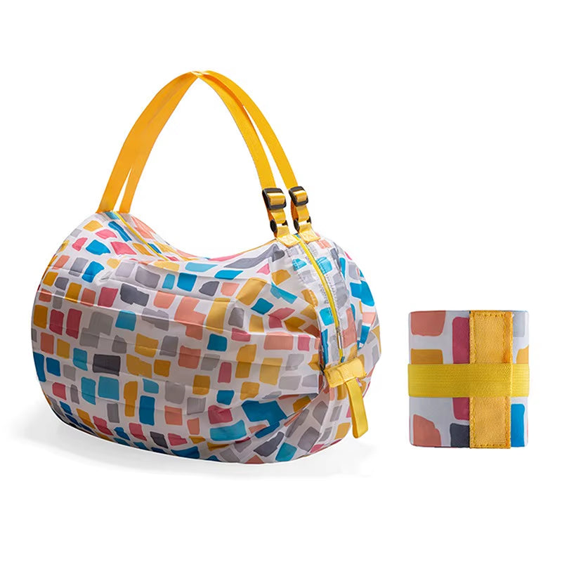 Foldable Storage Bag with Handle Portable Travel Camouflage Handbags Large Capacity Shopping Bag