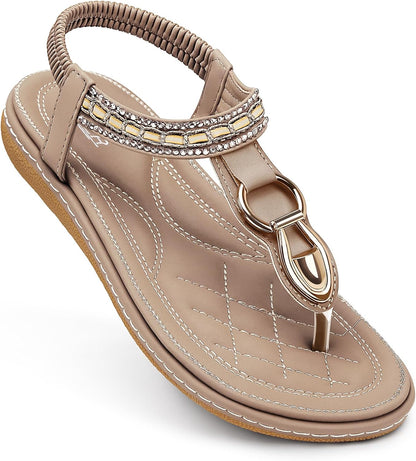 Flat Sandals for Women Dressy: Comfortable Thong Slip on Sandal
