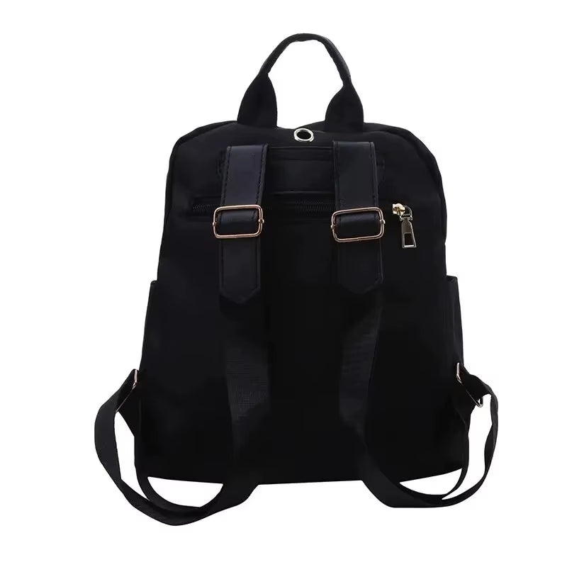 Simple Large Capacity Unisex Black Travel Backpack - Harajuku & High Street Style Student Backpack