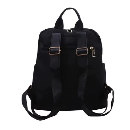 Simple Large Capacity Unisex Black Travel Backpack - Harajuku & High Street Style Student Backpack