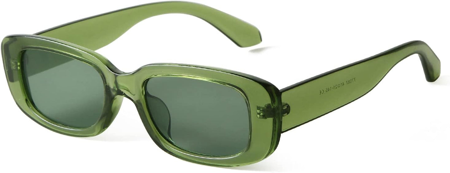 Rectangle Sunglasses for Women Men Retro 90S Trendy Narrow Rectangular Sun Glasses Fashion Y2K Unisex Stylish