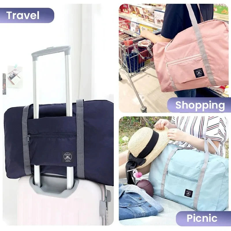 Foldable Travel Duffel Bag for Airlines Carry on Bag for Women & Men Lightweight Large Capacity Sports Weekend Trip Overnight