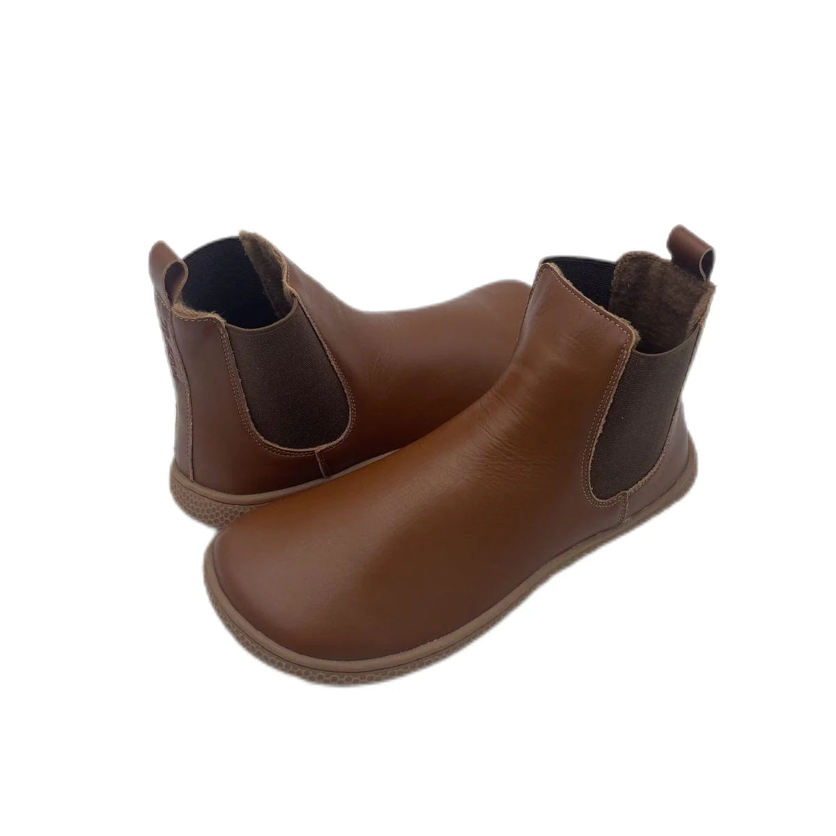 Tipsietoes Chelsea Barefoot Autumn Genuine Cow Leather Boots With Wool Linning Inside For Women Wider Toes Box Light Weight