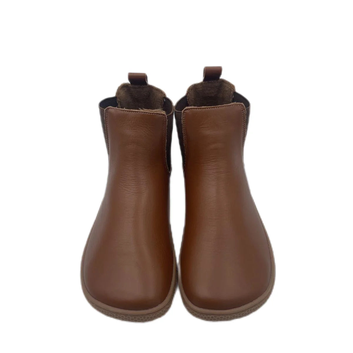 Tipsietoes Chelsea Barefoot Autumn Genuine Cow Leather Boots With Wool Linning Inside For Women Wider Toes Box Light Weight