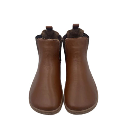 Tipsietoes Chelsea Barefoot Autumn Genuine Cow Leather Boots With Wool Linning Inside For Women Wider Toes Box Light Weight