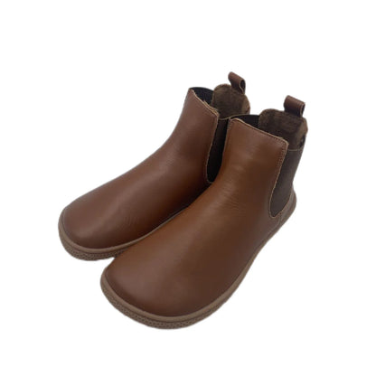 Tipsietoes Chelsea Barefoot Autumn Genuine Cow Leather Boots With Wool Linning Inside For Women Wider Toes Box Light Weight