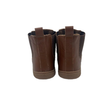 Tipsietoes Chelsea Barefoot Autumn Genuine Cow Leather Boots With Wool Linning Inside For Women Wider Toes Box Light Weight