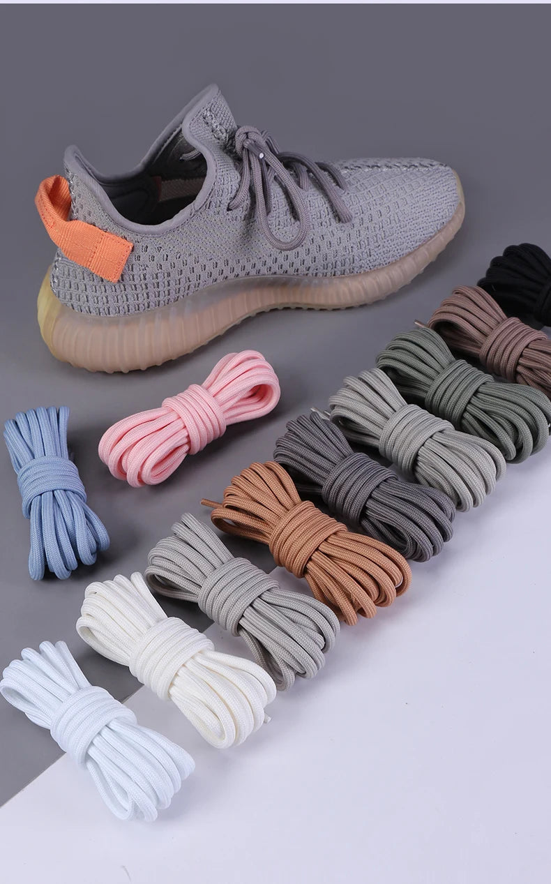 1 Pair Round Shoelaces Coconut 350 Black Angel 700 Classic Shoe Laces Tightly Woven Does Not Snag Shoelace For Sneakers