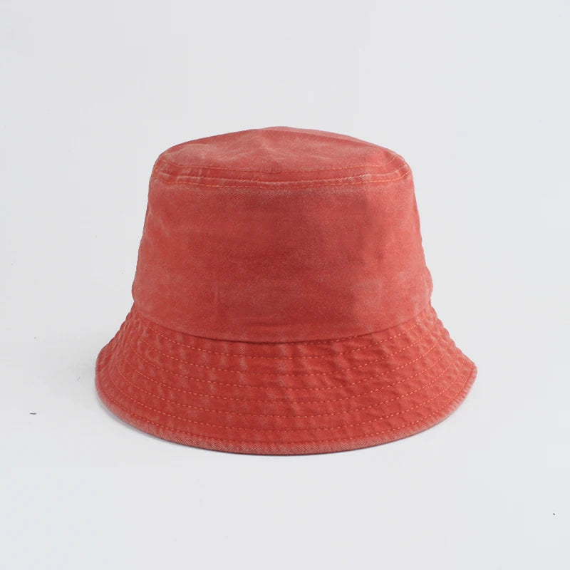 Washed Denim Bucket Hat Kids Wide Brim Cotton Fisherman Hat Girls Boys Summer Panama Sun Hat Outdoor Beach Fishing Cap