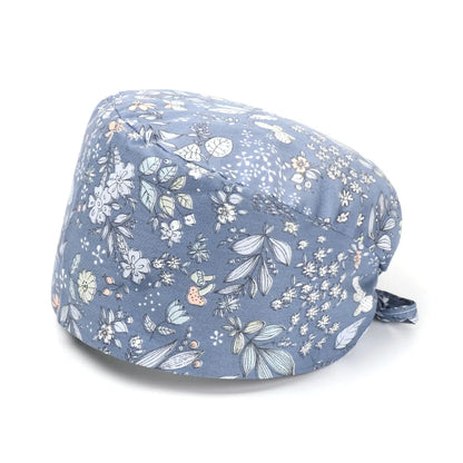 1PC Cotton Scrub Cap Adjustable Elastic Printing Hat Bouffant Head Cover Kitchen Hat With Sweatband Hair Accessories for Unisex