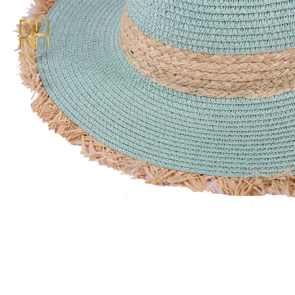 Summer Cowboy Cap Casual Sun Hats For Women Fashion Letter M Jazz Straw For Men Beach Straw Panama Hat Wholesale RH