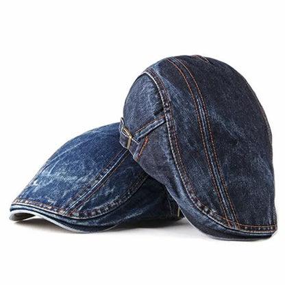 2026 Four Seasons Denim Solid Newsboy Caps Men Washed Flat Peaked Cap Women Painter Beret Hats 16