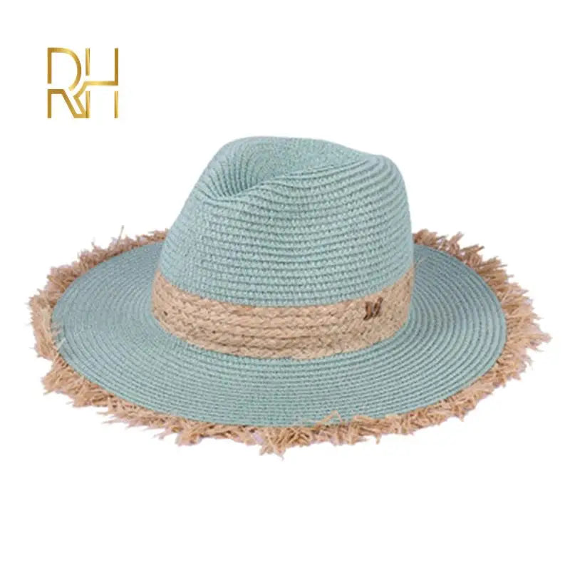 Summer Cowboy Cap Casual Sun Hats For Women Fashion Letter M Jazz Straw For Men Beach Straw Panama Hat Wholesale RH