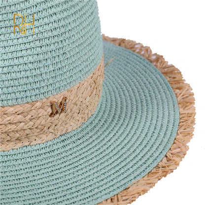 Summer Cowboy Cap Casual Sun Hats For Women Fashion Letter M Jazz Straw For Men Beach Straw Panama Hat Wholesale RH