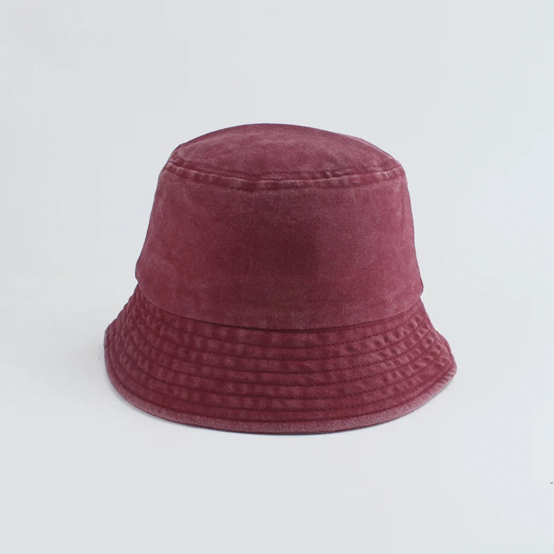 Washed Denim Bucket Hat Kids Wide Brim Cotton Fisherman Hat Girls Boys Summer Panama Sun Hat Outdoor Beach Fishing Cap
