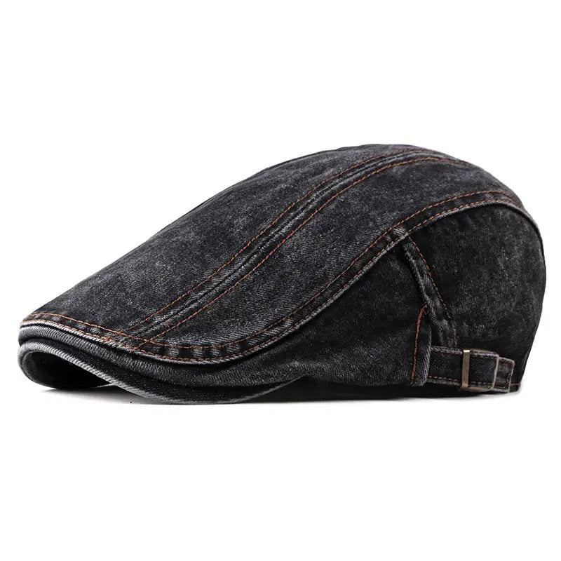 2026 Four Seasons Denim Solid Newsboy Caps Men Washed Flat Peaked Cap Women Painter Beret Hats 16