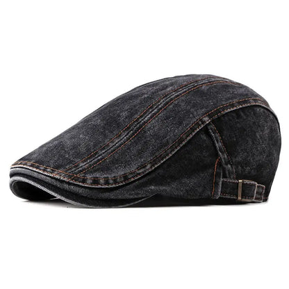 2026 Four Seasons Denim Solid Newsboy Caps Men Washed Flat Peaked Cap Women Painter Beret Hats 16