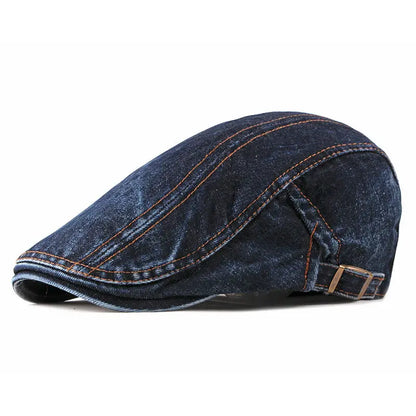 2026 Four Seasons Denim Solid Newsboy Caps Men Washed Flat Peaked Cap Women Painter Beret Hats 16