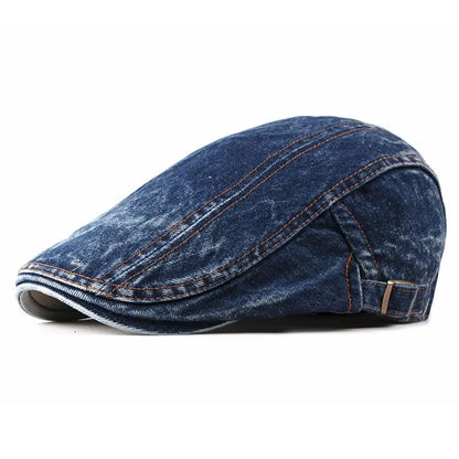 2026 Four Seasons Denim Solid Newsboy Caps Men Washed Flat Peaked Cap Women Painter Beret Hats 16