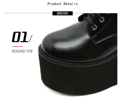 Gdgydh Big Size 43 Platform High Heels Cosplay Fashionable Autumn Ankle Boots Platform Women Wedges Heels Model Catwalk Shoes