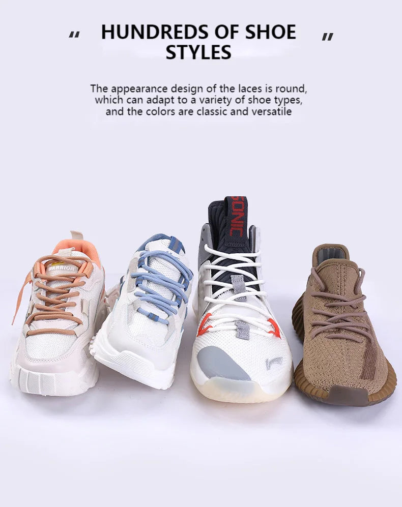 1 Pair Round Shoelaces Coconut 350 Black Angel 700 Classic Shoe Laces Tightly Woven Does Not Snag Shoelace For Sneakers