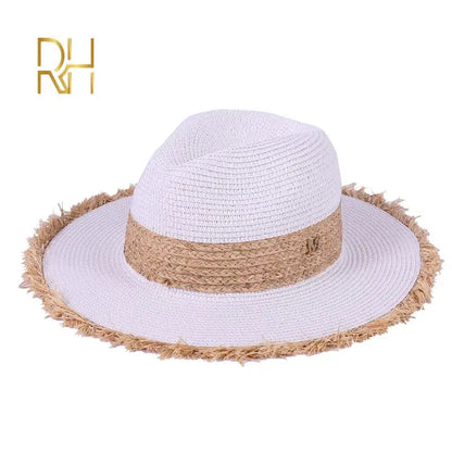 Summer Cowboy Cap Casual Sun Hats For Women Fashion Letter M Jazz Straw For Men Beach Straw Panama Hat Wholesale RH