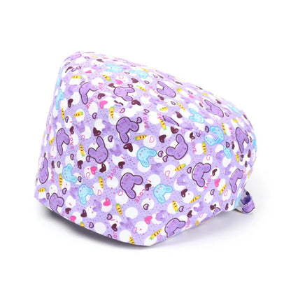 1PC Cotton Scrub Cap Adjustable Elastic Printing Hat Bouffant Head Cover Kitchen Hat With Sweatband Hair Accessories for Unisex