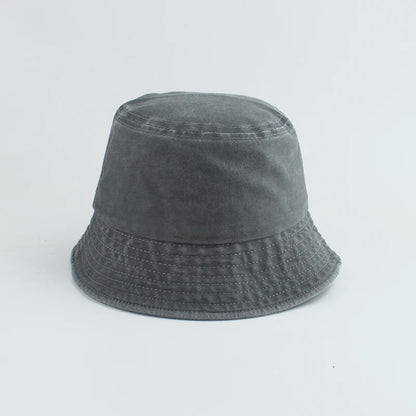 Washed Denim Bucket Hat Kids Wide Brim Cotton Fisherman Hat Girls Boys Summer Panama Sun Hat Outdoor Beach Fishing Cap