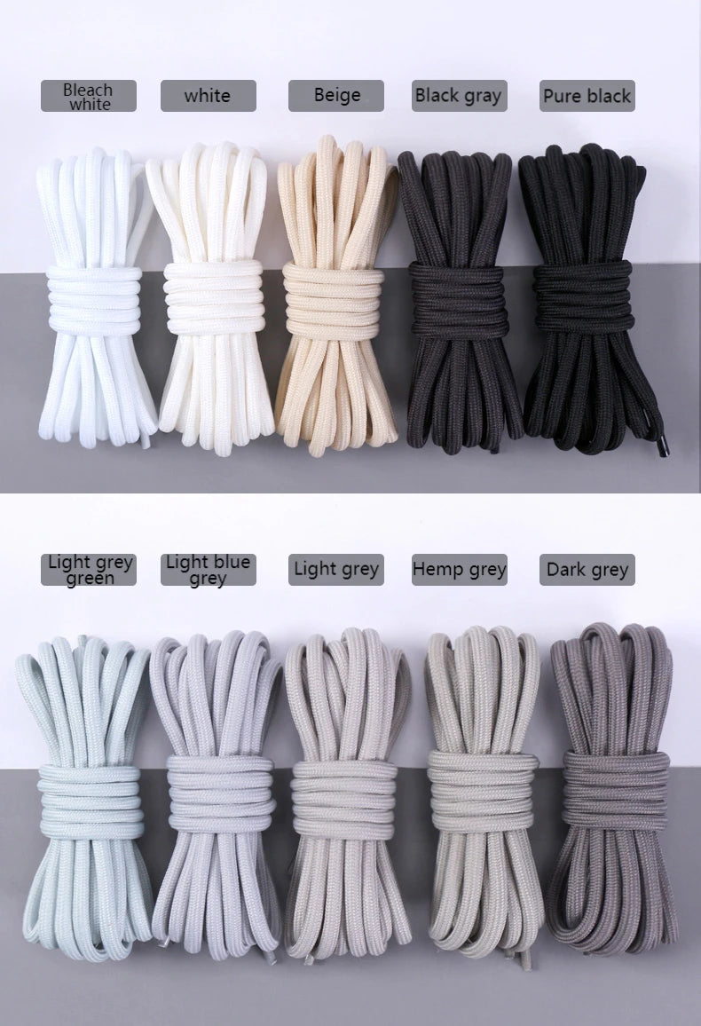 1 Pair Round Shoelaces Coconut 350 Black Angel 700 Classic Shoe Laces Tightly Woven Does Not Snag Shoelace For Sneakers