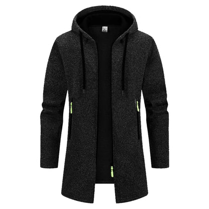 Autumn Men's Long Sweater Sweatshirts Casual Hooded Cardigans Men Outwear Liner Thicker Warm Hoodies Oversize Winter Top Jacket