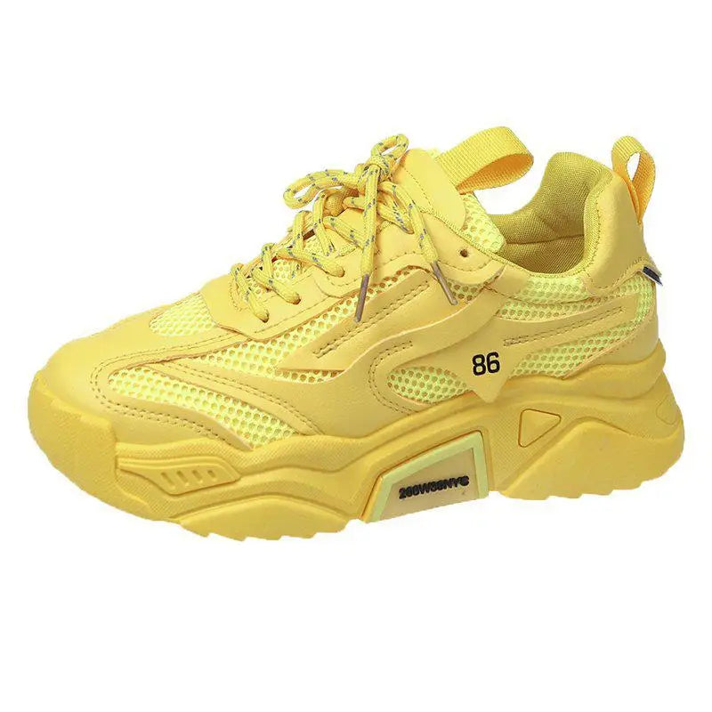 Women Purple Platform Sports Shoes Women Thick Sole Breathable Black Casual Shoes Fashion Slip On 2025 Outdoor Walking Sneakers