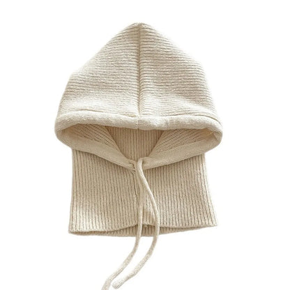 Short style Women Knitted Balaclava Fashion Fake Collar Shawl Hooded Hat Thick Warm Beanines Winter Hat official website
