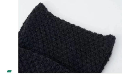 New Japanese Streetwear Harajuku Beanie Little Devil Striped Knitted Hat Women Girls Autumn Winter Cute Cat Ears Cap