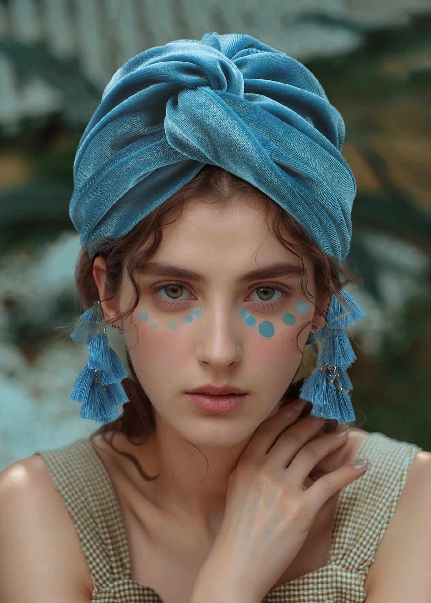 New Muslim Women Velvet Tassel Turban Hat Soft Stretch Bohemian Cross Pullover Bandana Headband Beanie Cap Islamic Head Wrap