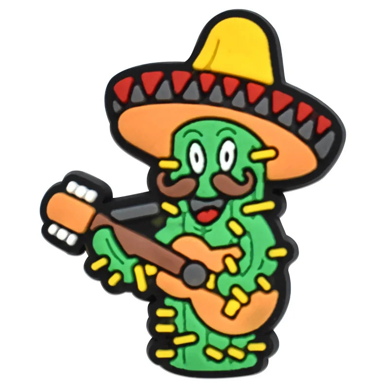 mexico series PVC shoe Charms Slippers Buckle combination Fit Wristbands accessories Decoration Bands gift unisex party